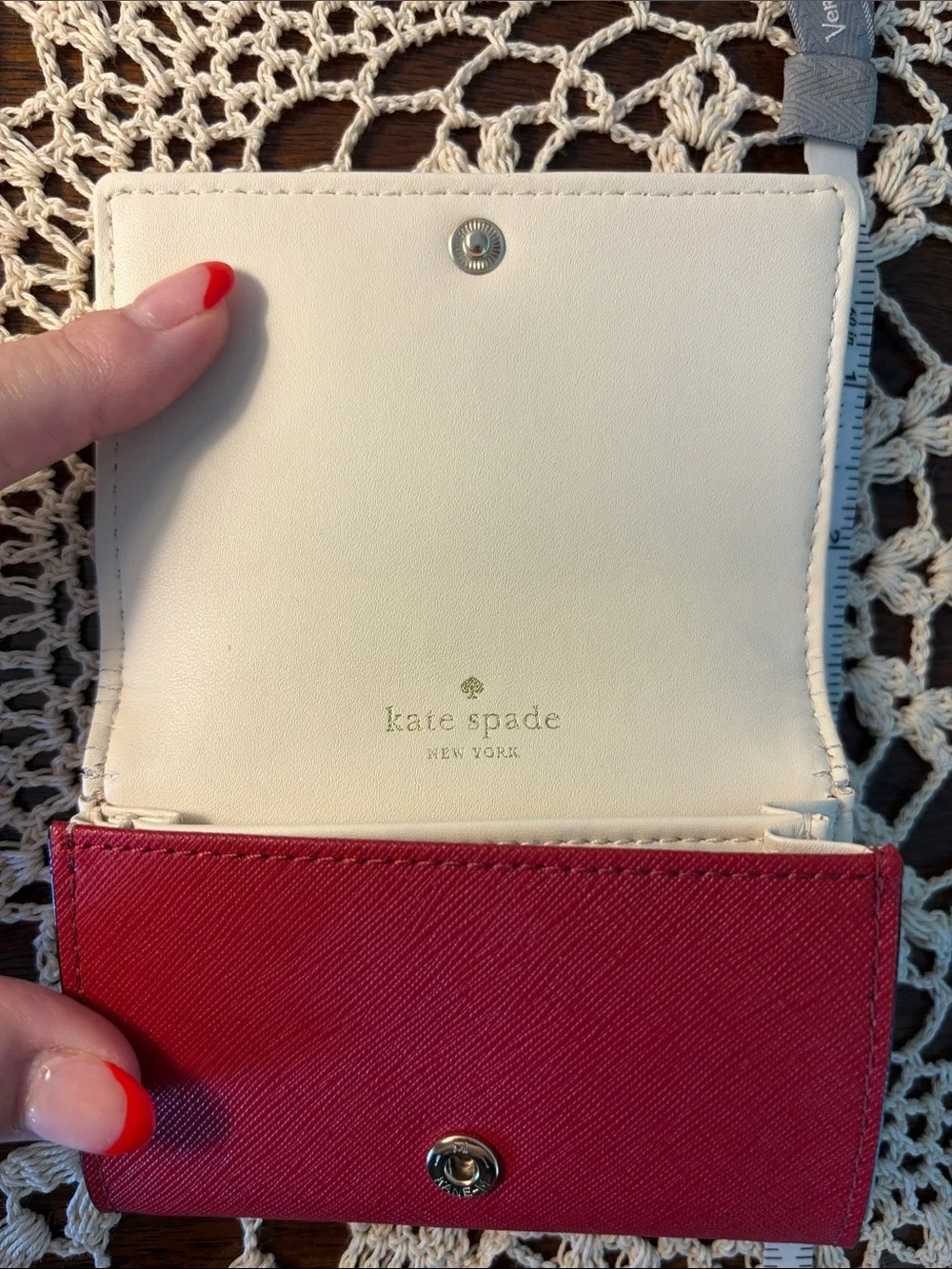 Kate Spade Red Compact Card Case Wallet